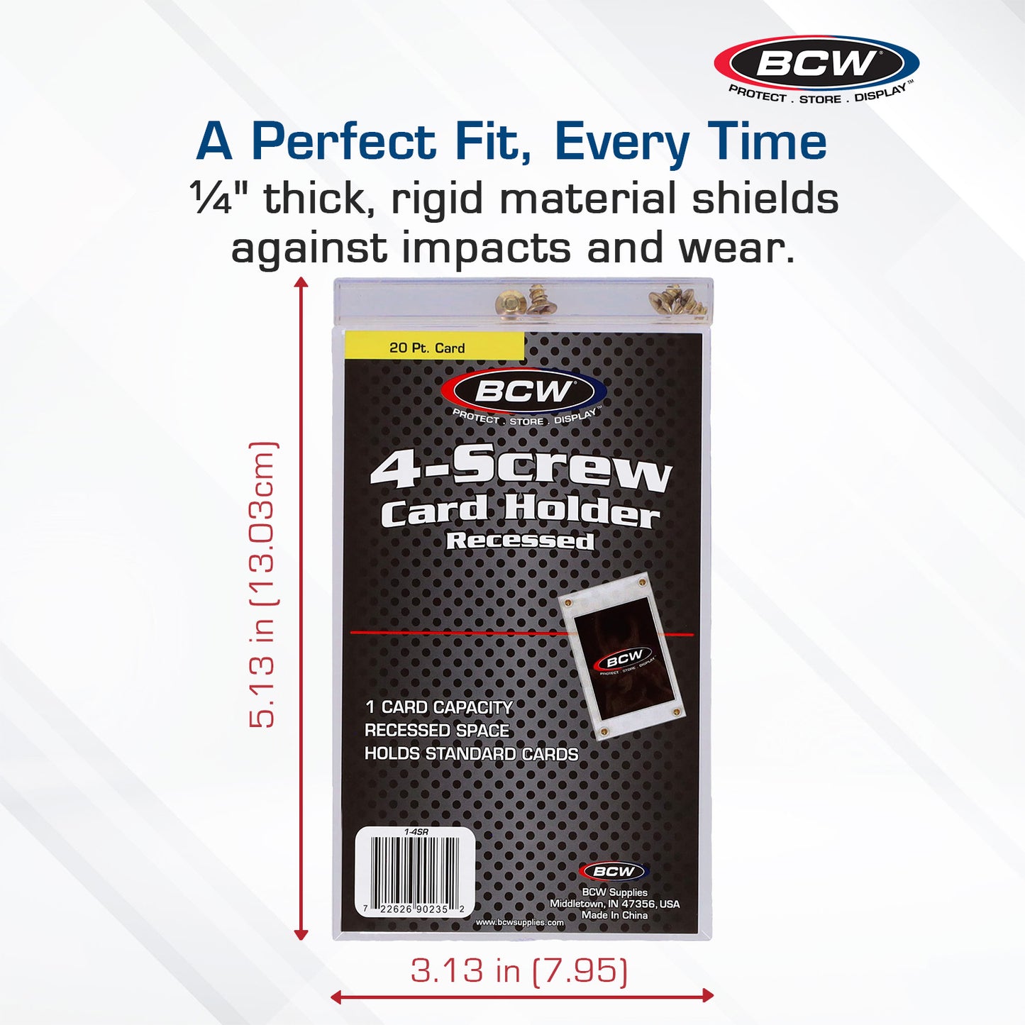 4-SCREW RECESSED CARD HOLDER - 20PT.