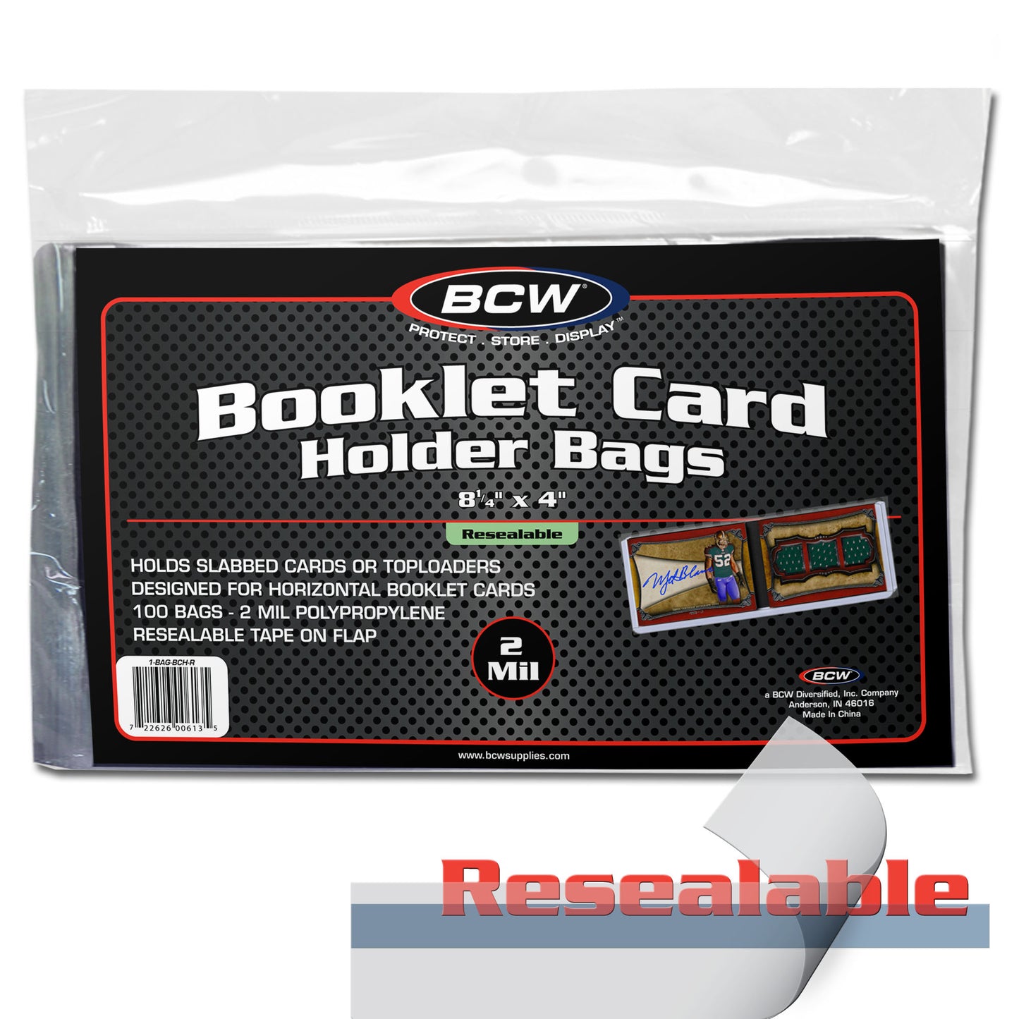 BOOKLET CARD HOLDER BAGS - RESEALABLE (100-PACK)
