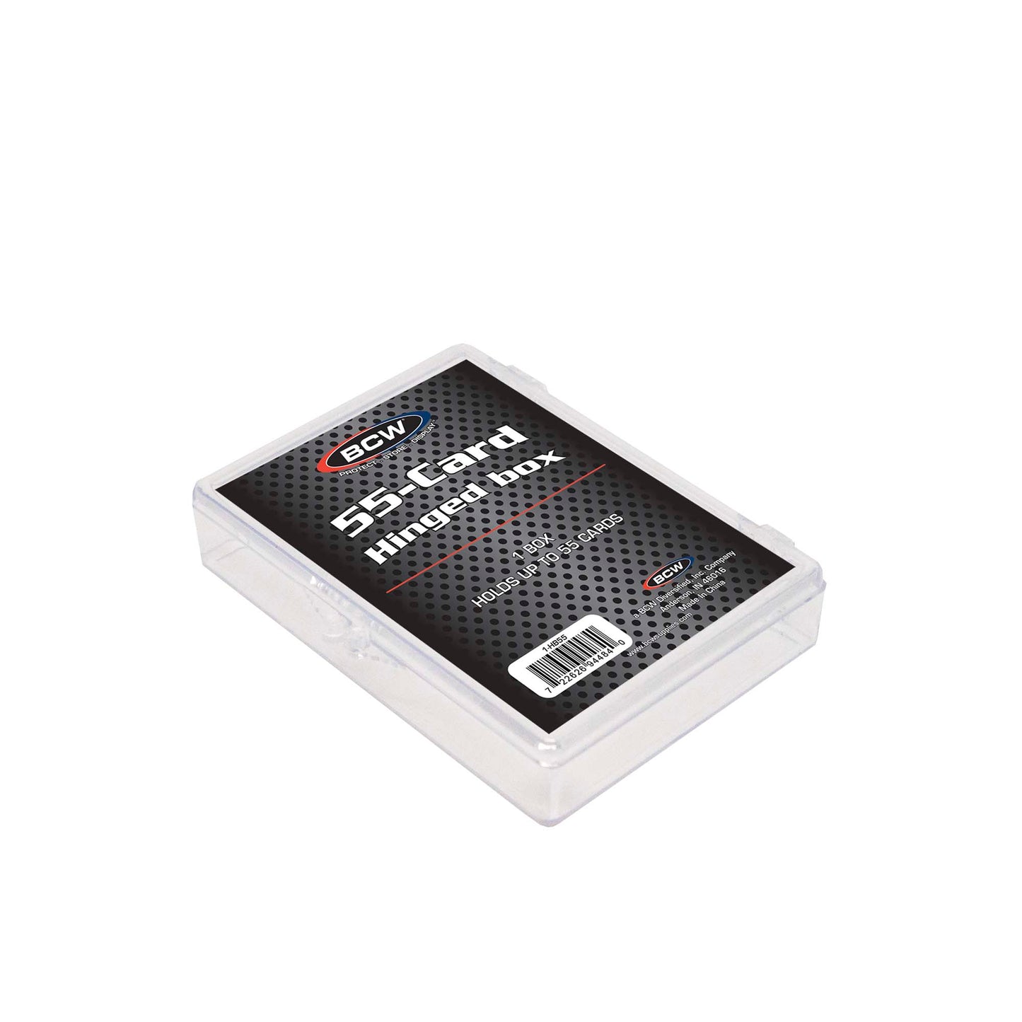 CLEAR HINGED CARD BOX - (55 COUNT)