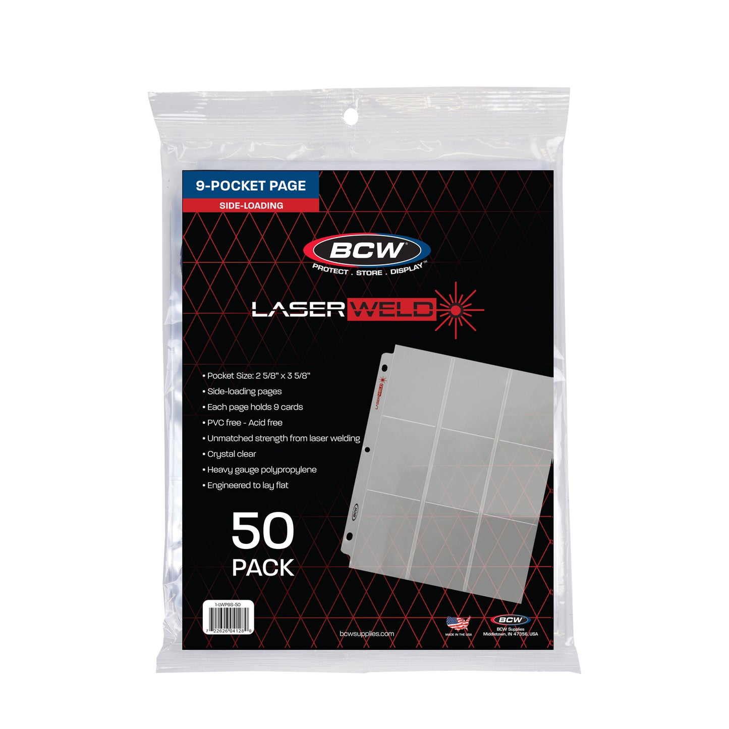 LASERWELD 9-POCKET SIDE LOADING PAGES (50 PACK)