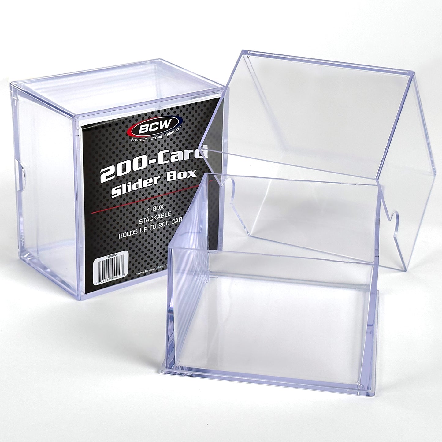 2 PIECE CLEAR SLIDER BOX - (200 COUNT)