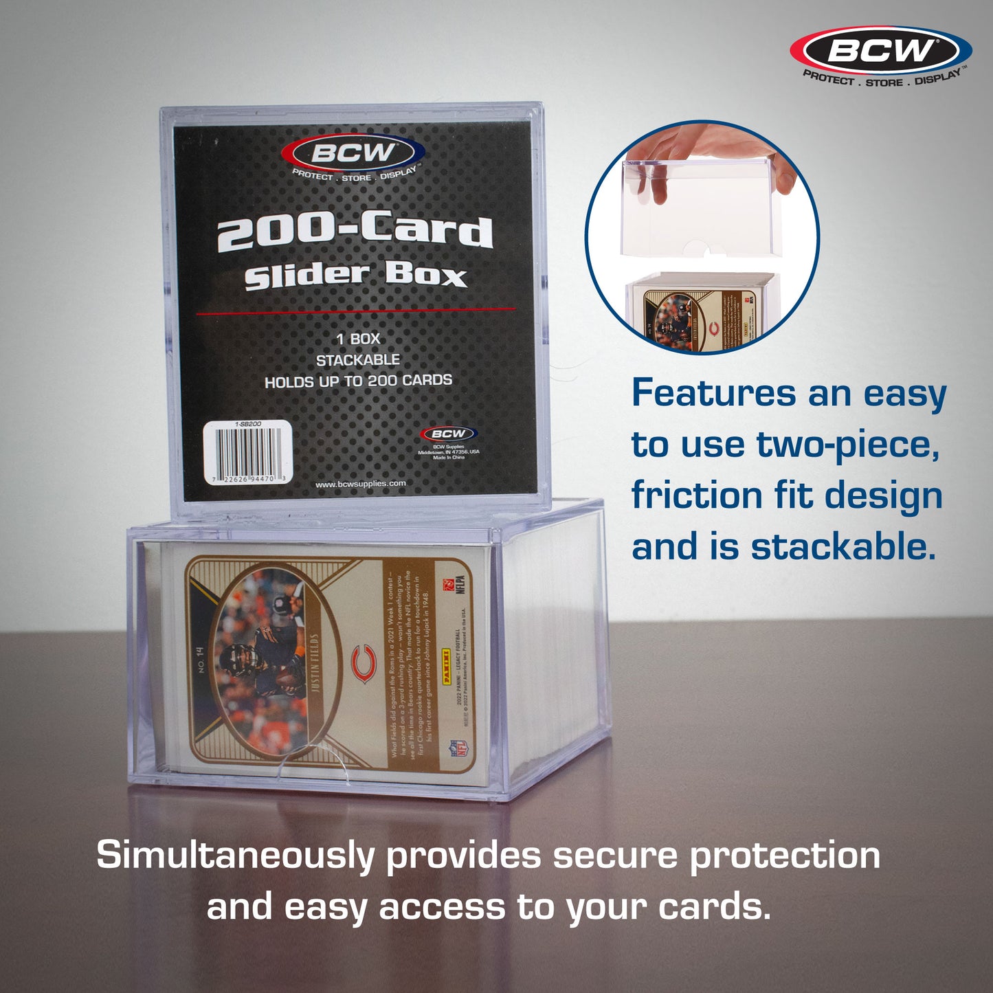 2 PIECE CLEAR SLIDER BOX - (200 COUNT)
