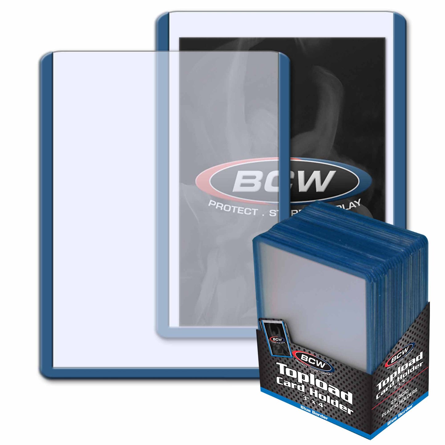 COLORED BORDER 3x4 TOPLOADER (25-PACK - 5 COLOR CHOICE)