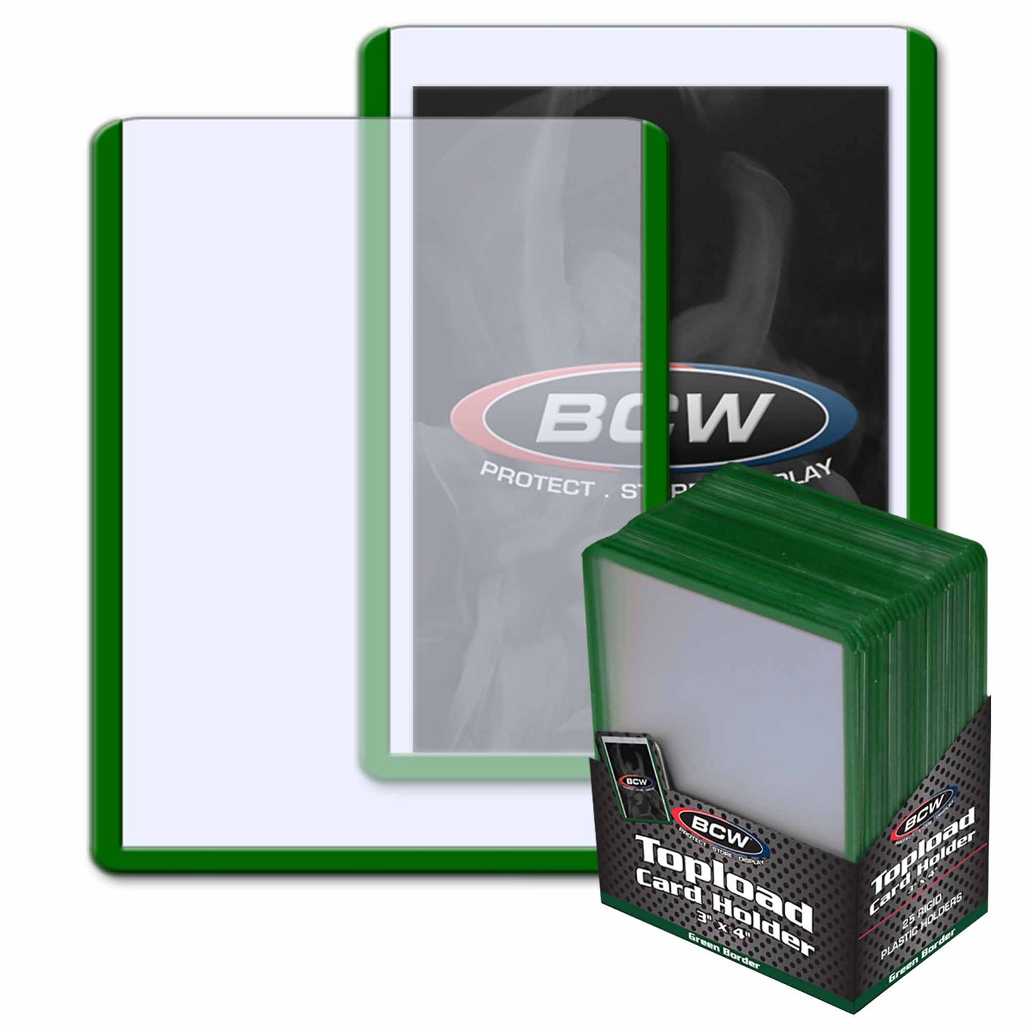 COLORED BORDER 3x4 TOPLOADER (25-PACK - 5 COLOR CHOICE)
