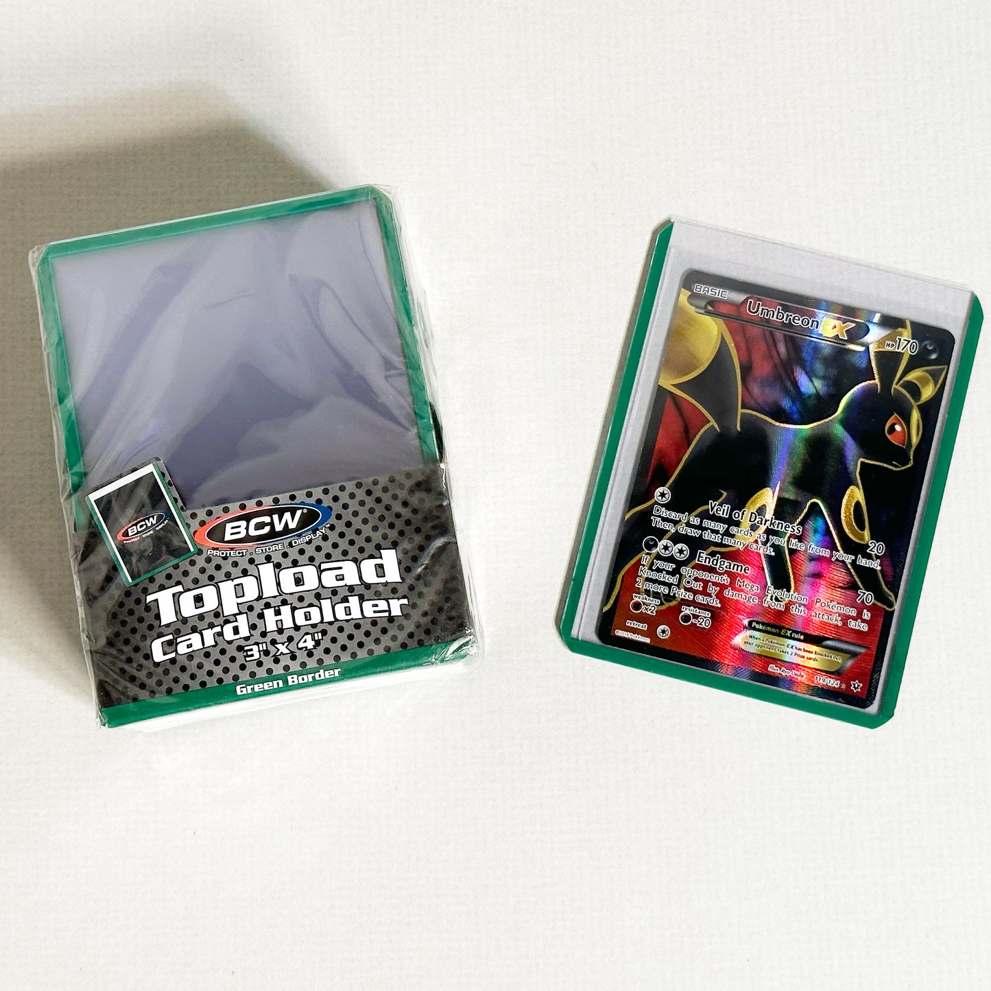COLORED BORDER 3x4 TOPLOADER (25-PACK - 5 COLOR CHOICE)