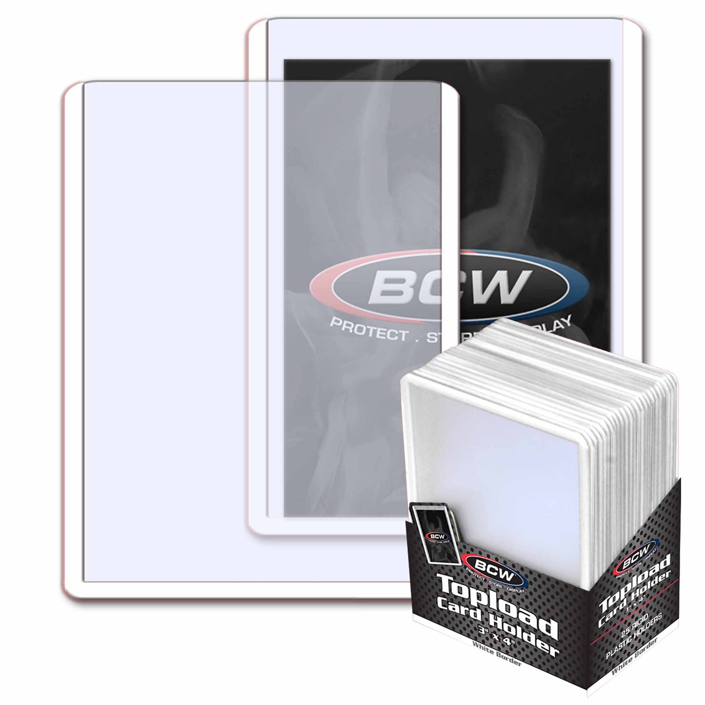 COLORED BORDER 3x4 TOPLOADER (25-PACK - 5 COLOR CHOICE)