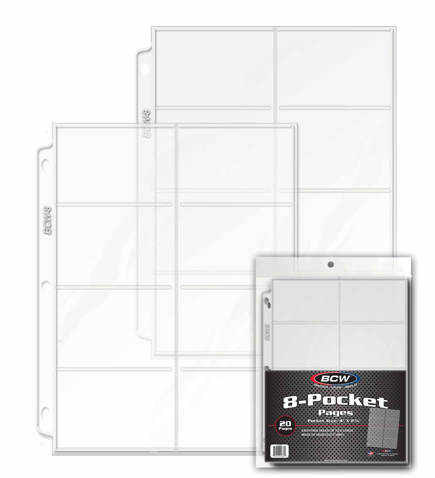 8-POCKET VINYL PAGES (20 PACK)