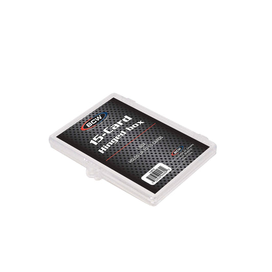 CLEAR HINGED CARD BOX - (15 COUNT)