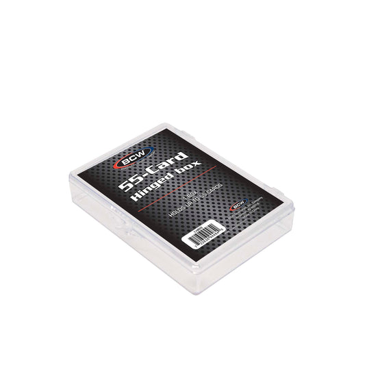 CLEAR HINGED CARD BOX - (55 COUNT)