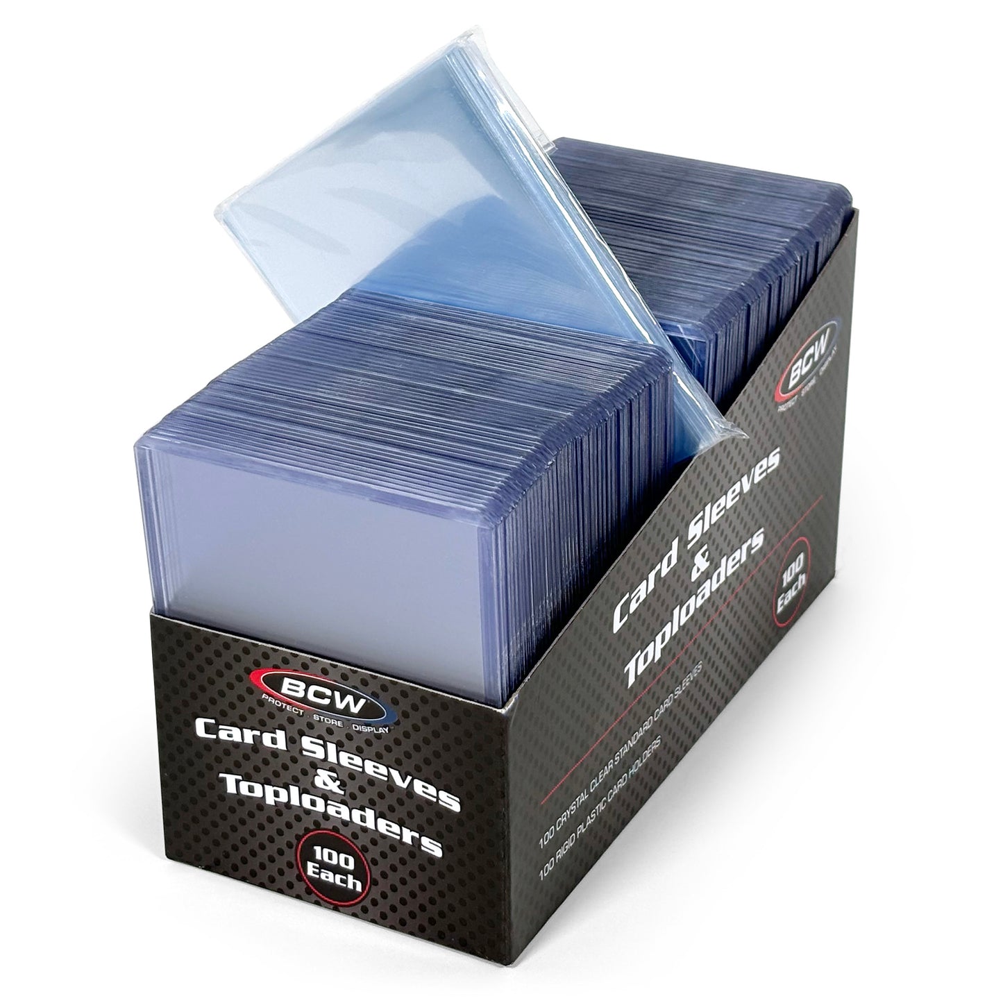 TOPLOADER & CARD SLEEVE COMBO PACK - 100 COUNT