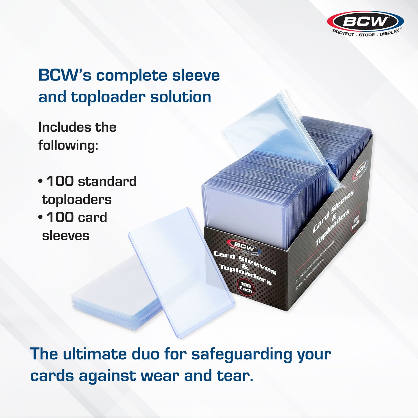 TOPLOADER & CARD SLEEVE COMBO PACK - 100 COUNT