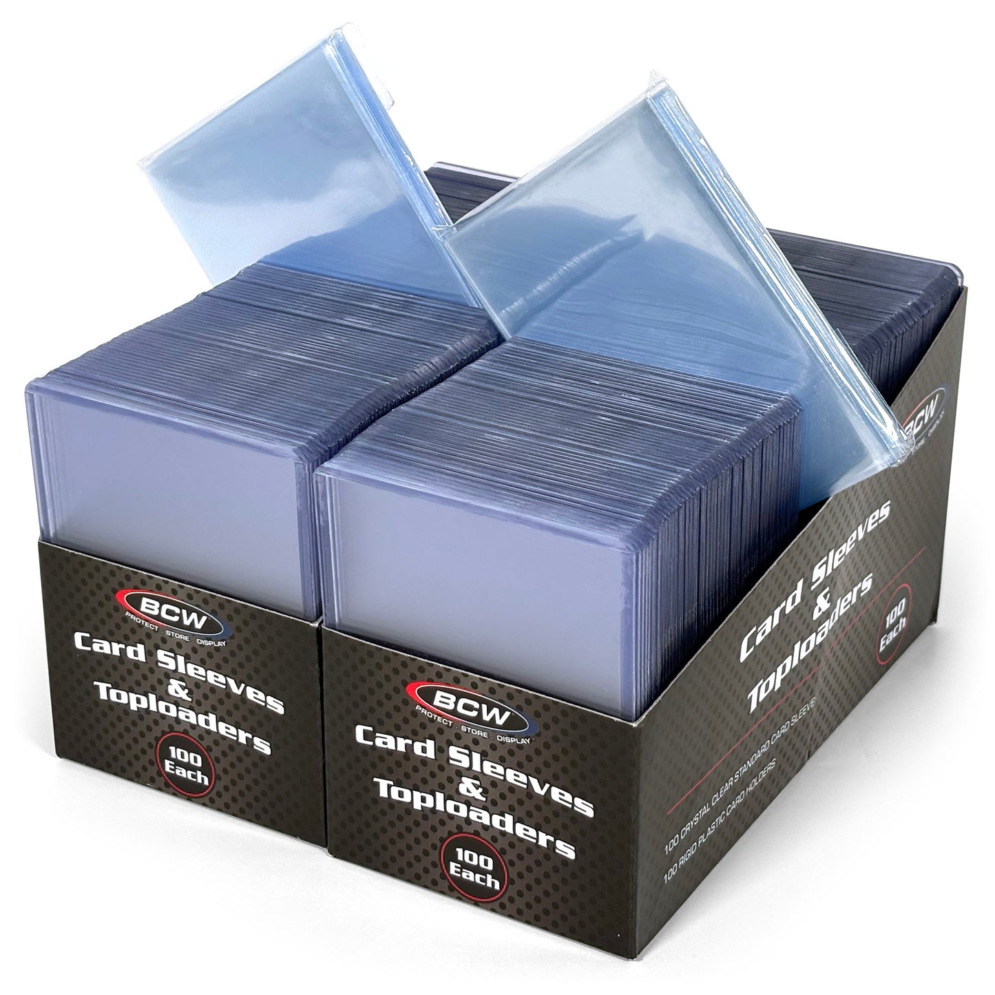 TOPLOADER & CARD SLEEVE COMBO PACK - 200 COUNT