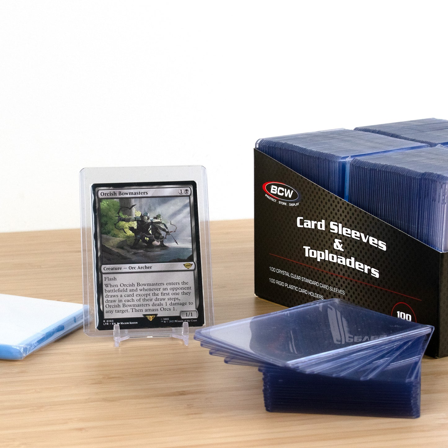 TOPLOADER & CARD SLEEVE COMBO PACK - 200 COUNT